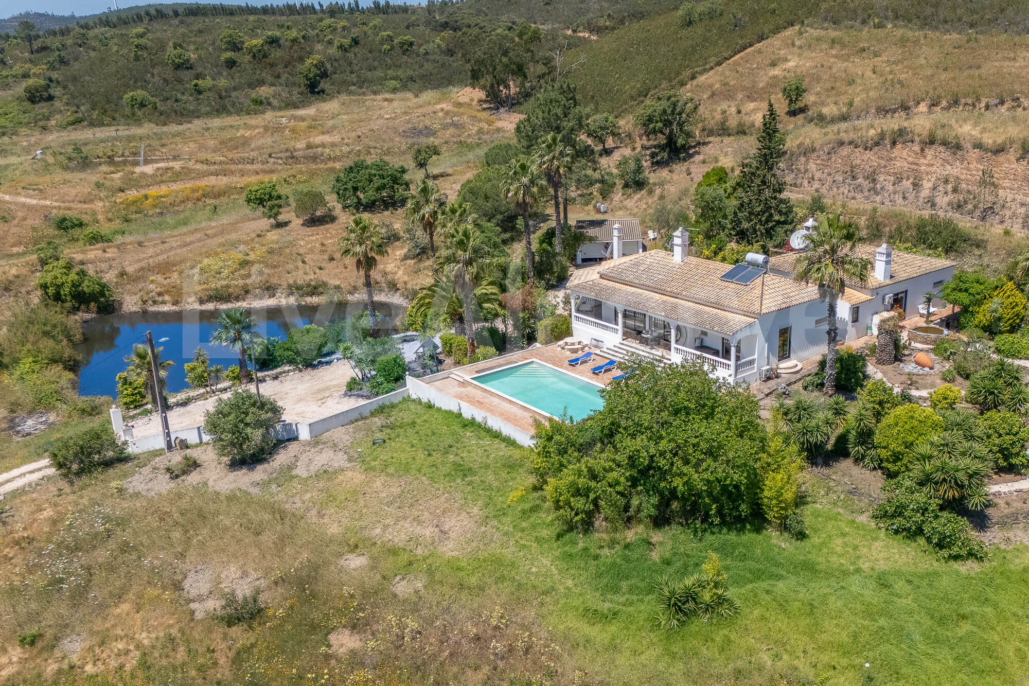 aerial of luxury real estate in Algarve