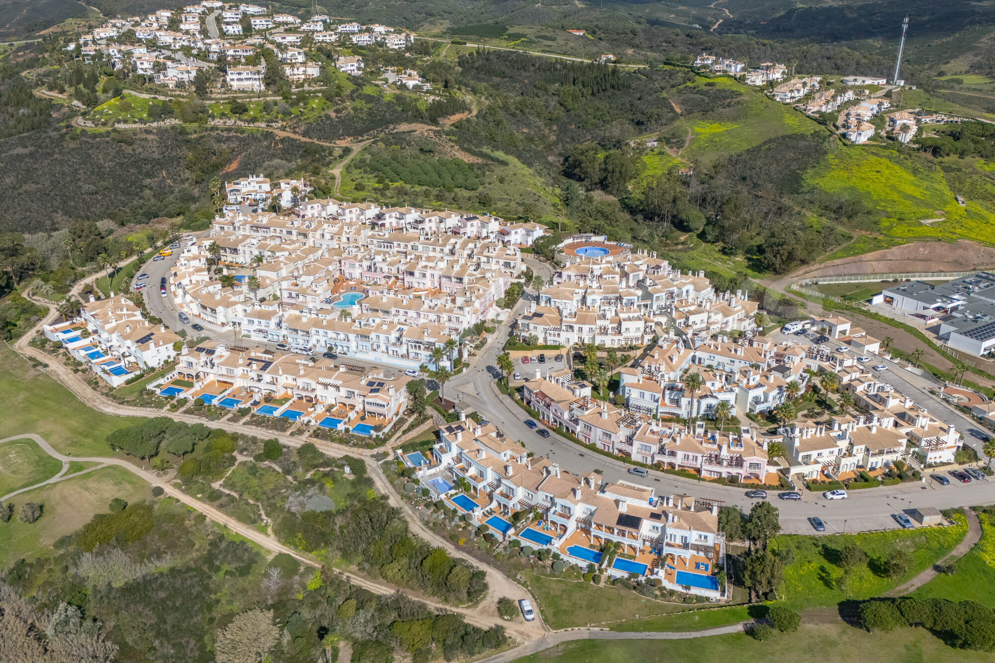drone view of Vila do Bispo in Algarve, Portugal